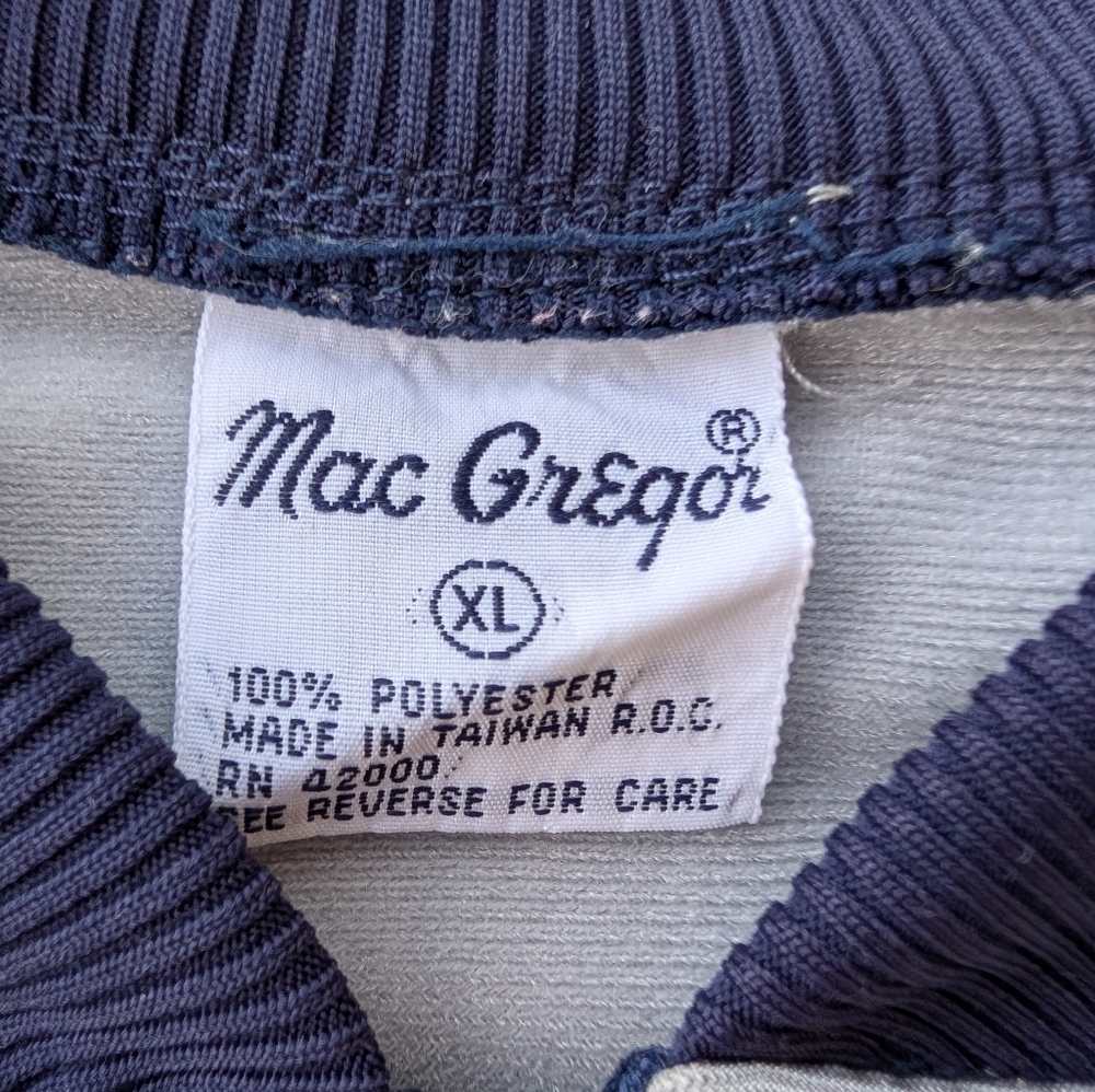 Vintage MacGregor Navy Grey Full Zip Lightweight Colorblock Track Jacket Mens XL - Picture 5 of 8